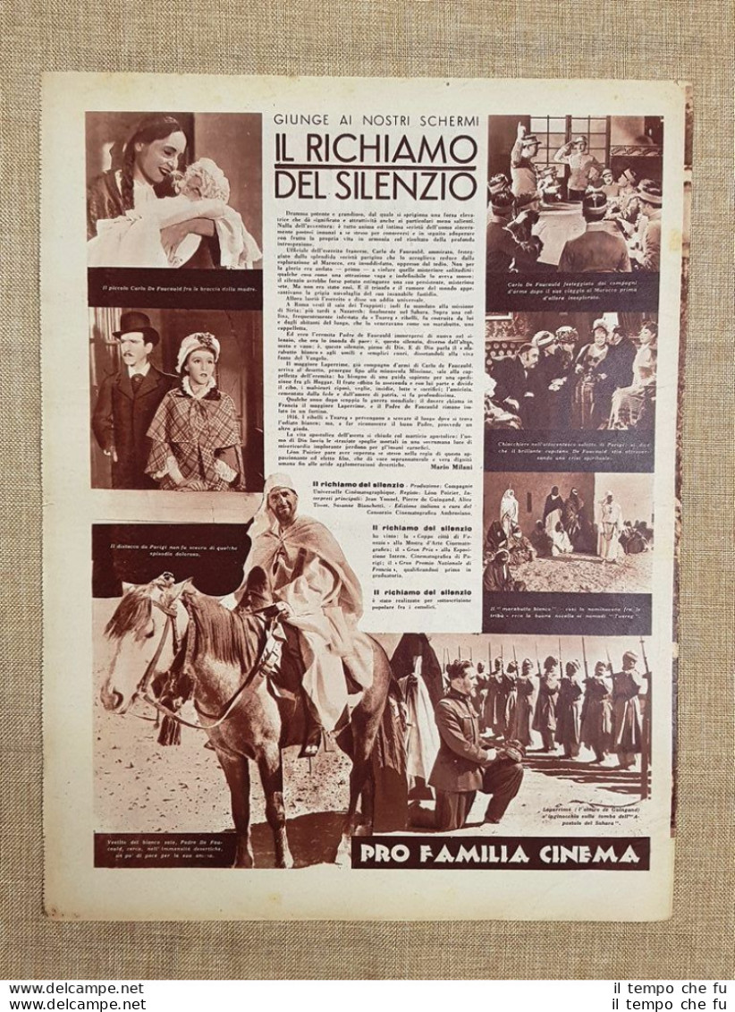 Film Il Richiamo Del Silenzio Illustrazione Di Cinema Anno 1938 - Other & Unclassified