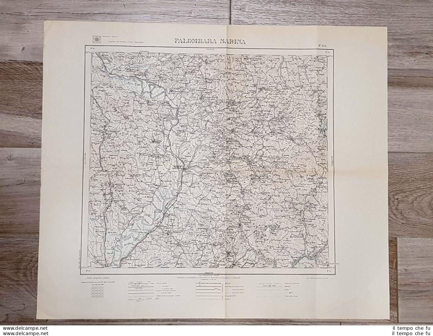 Carta Topografica Palombara Sabina I. Geografico Militare Anno 1936 Cm 60 X 52  - Carte Geographique