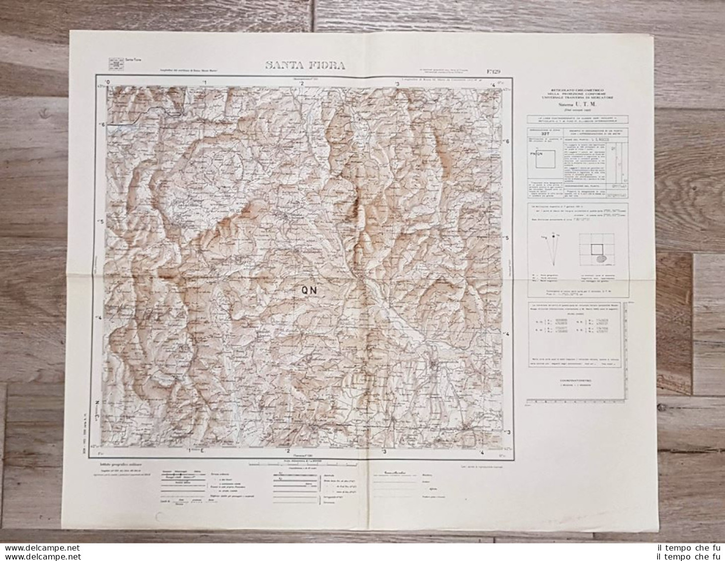 Carta Geografica Santa Fiora Istituto Geografico Militare Anno 1953 Cm 60 X 52  - Geographical Maps