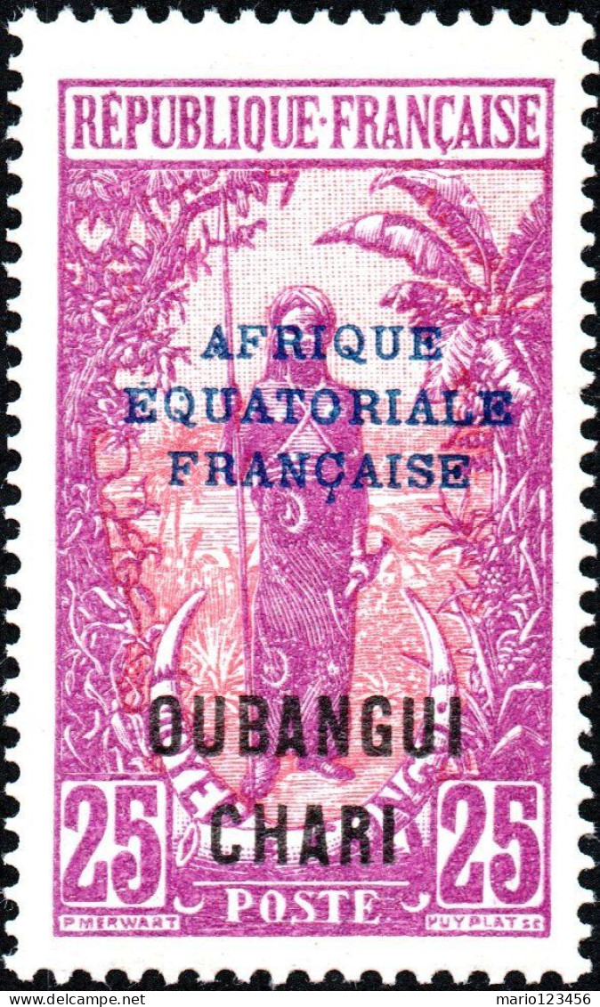 UBANGI-SHARI, COSTUMI LOCALI, 1924, NUOVI (MLH*) Mi:FR-OU 50, Scott:FR-OU 50, Yt:FR-OU 51 - Unused Stamps