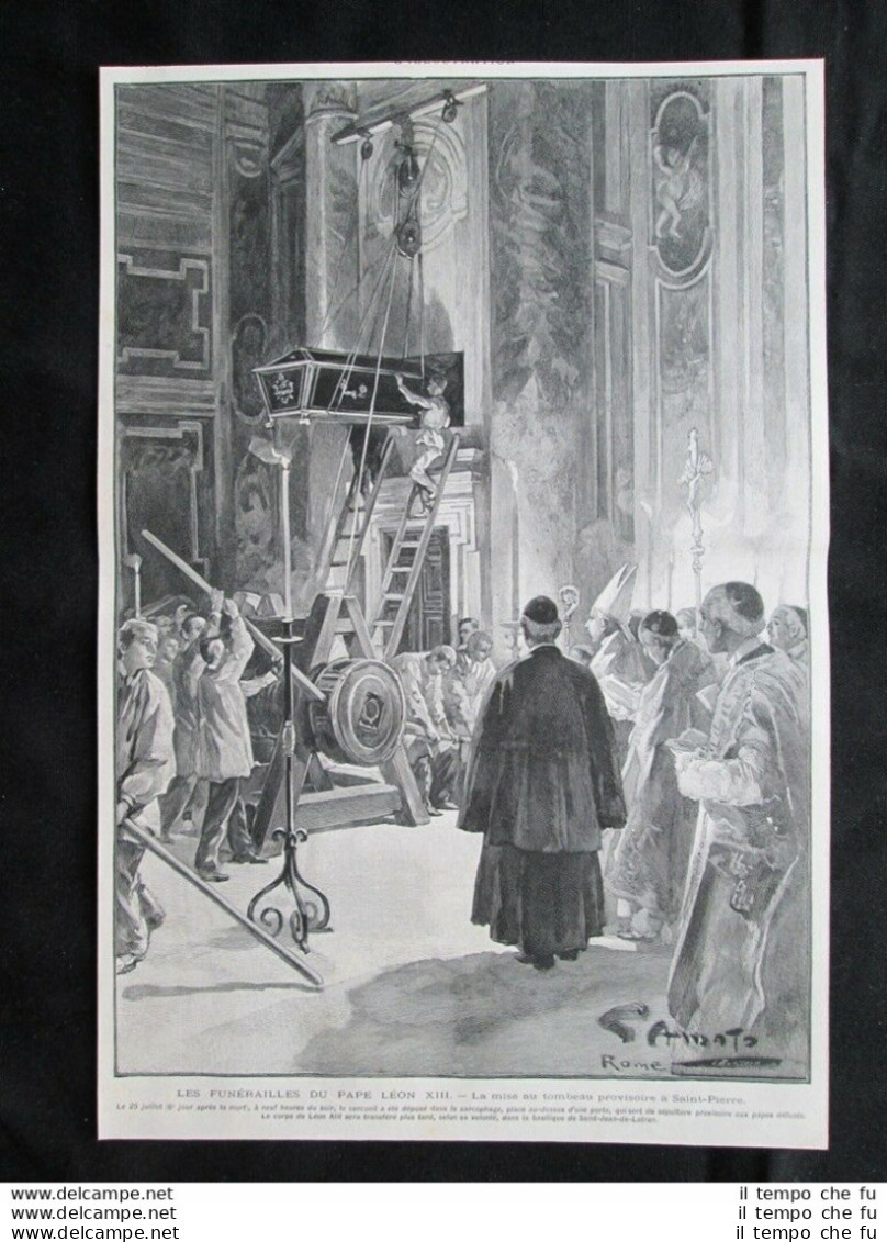 I Funerali Di Papa Leone XIII + Sala Del Concistoro Stampa Del 1903 - Andere & Zonder Classificatie