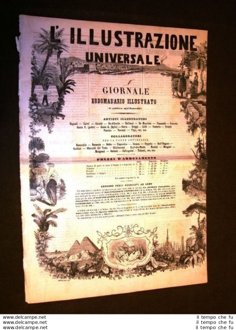 Ebdomadario Illustrato 4 Fogli Illustrazione Universale 1864 Sonzogno £ 1 N° 20 - Avant 1900