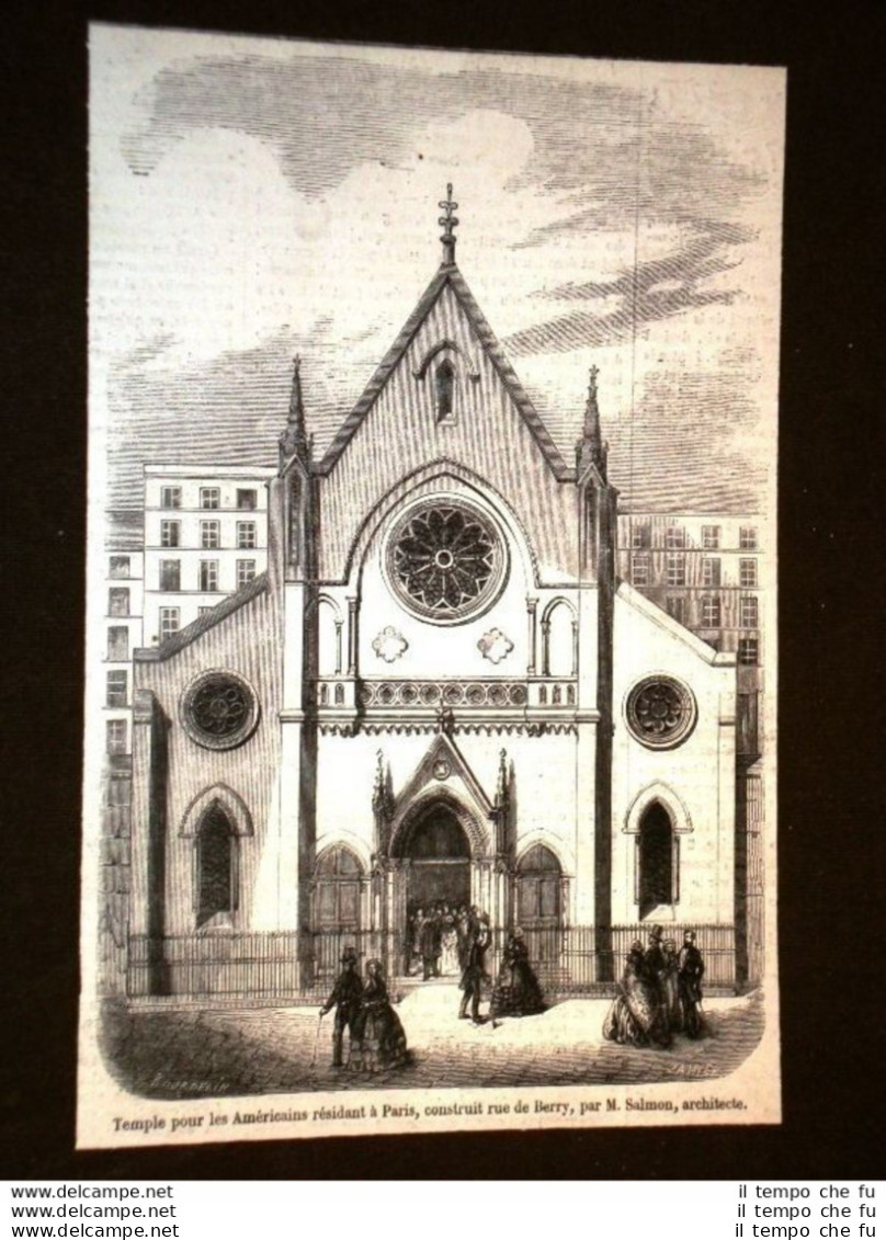 Tempio O Chiesa Per Gli Americani Residenti A Parigi Rue De Berry Arch. Salmon - Avant 1900