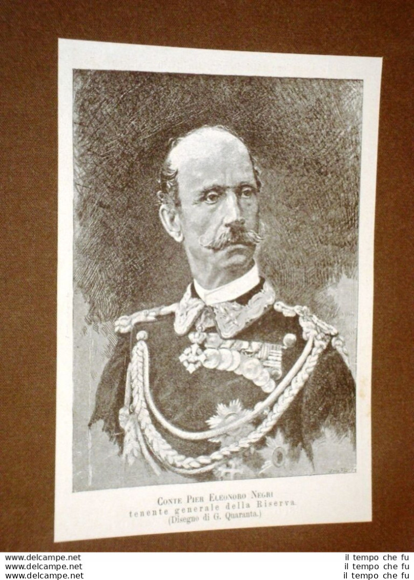 Conte Pier Eleonoro Negri Nel 1886 Tenente Generale Della Riserva - Avant 1900