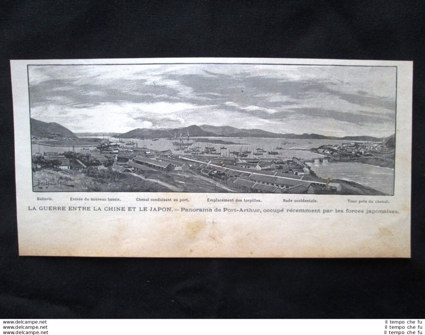 La Guerra Tra Cina E Giappone - Panorama Di Port Arthur Incisione Del 1894 - Avant 1900