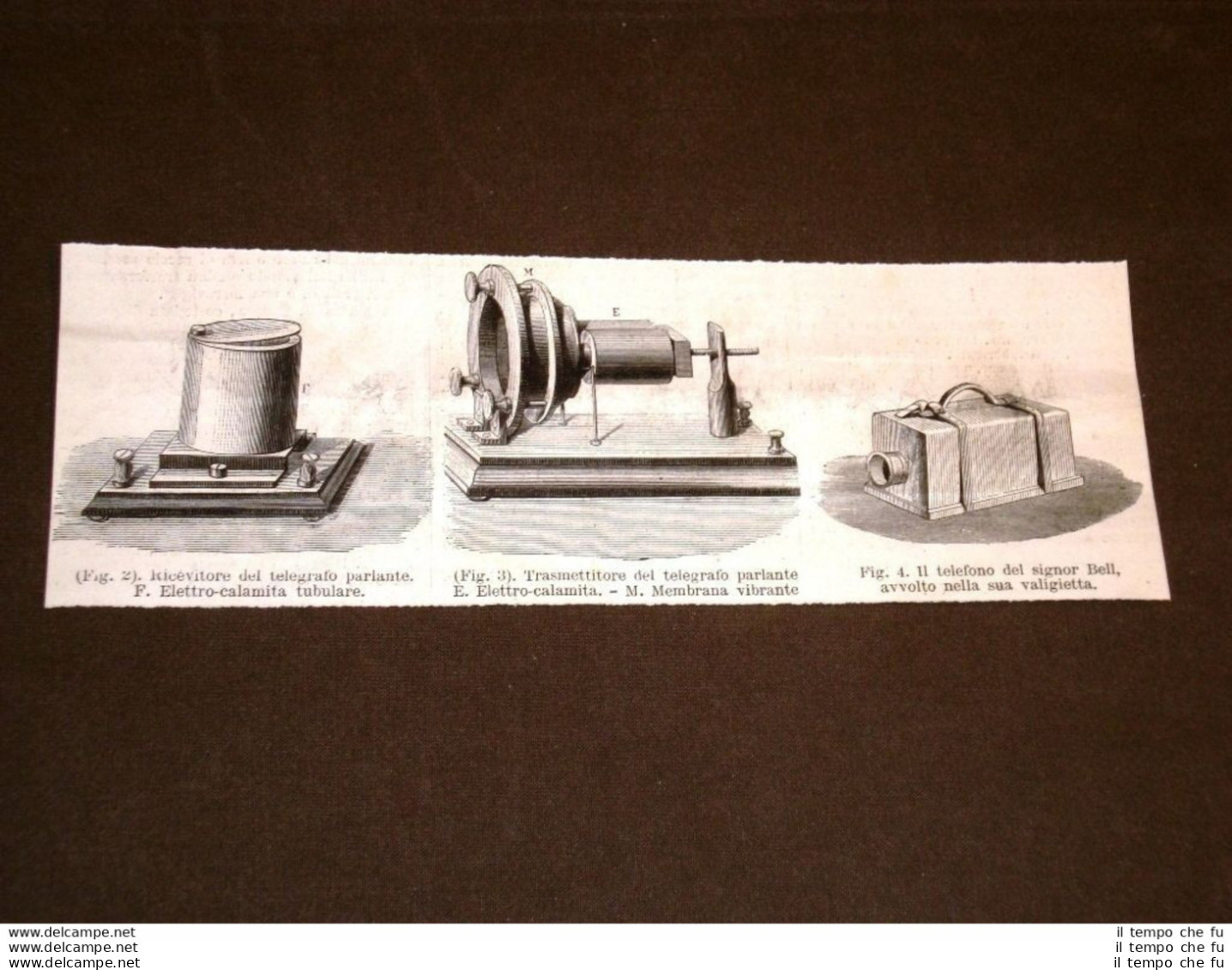 Invenzione Del 1877 Telegrafo Parlante O Telefono Di Bell Elettro Calamita - Avant 1900