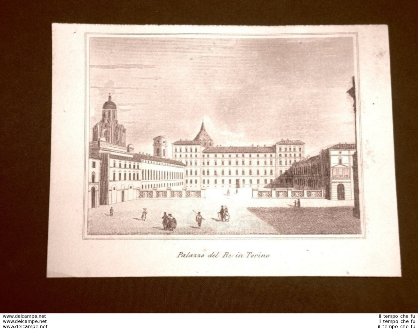 Torino Palazzo Del Re O Reale Incisione Su Rame All'acquaforte Del 1835 Audot - Avant 1900