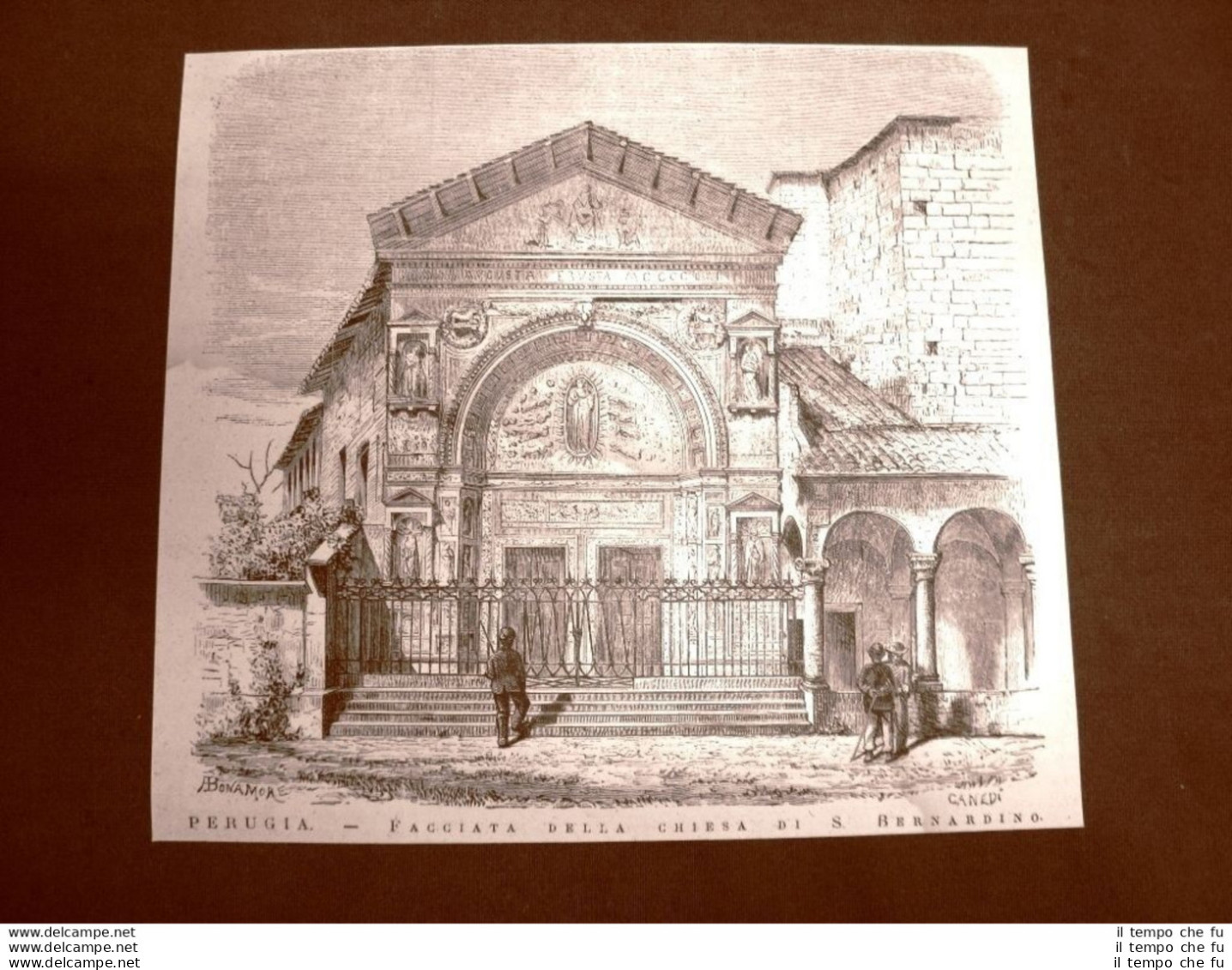 Perugia Nel 1876 Facciata Della Chiesa Di San Bernardino - Avant 1900