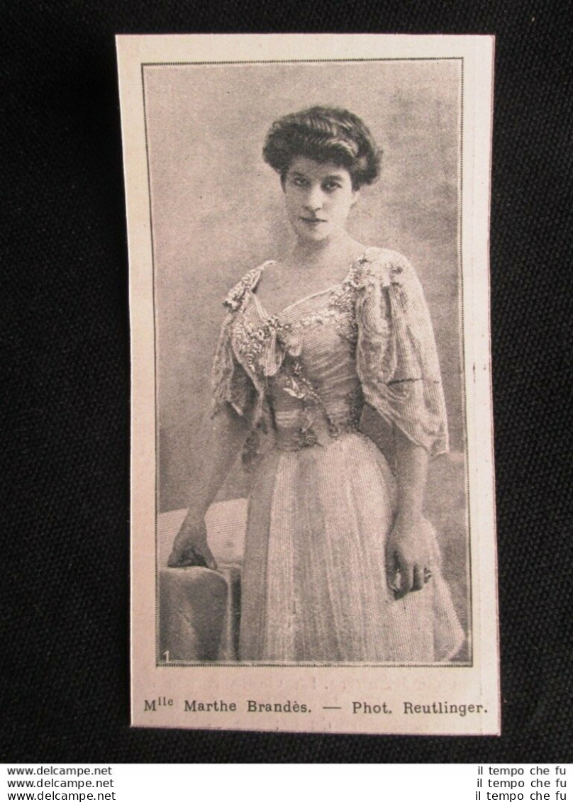 Marthe Brandès, (Josephine Brunscwig), Attrice Teatrale Stampa Del 1903 - Autres & Non Classés