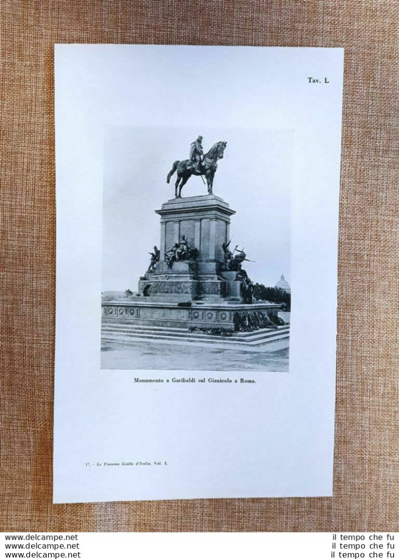 Roma Nei Primi Del '900 Monumento A Giuseppe Garibaldi Sul Gianicolo Lazio - Autres & Non Classés