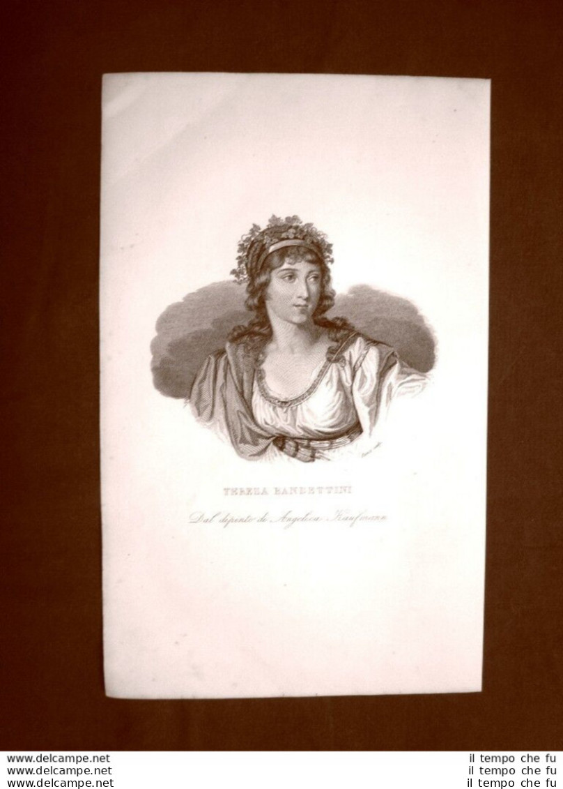 Teresa Bandettini O Amarilli Etrusca Lucca 1763  1837 Poetessa Acquaforte 1849 - Avant 1900