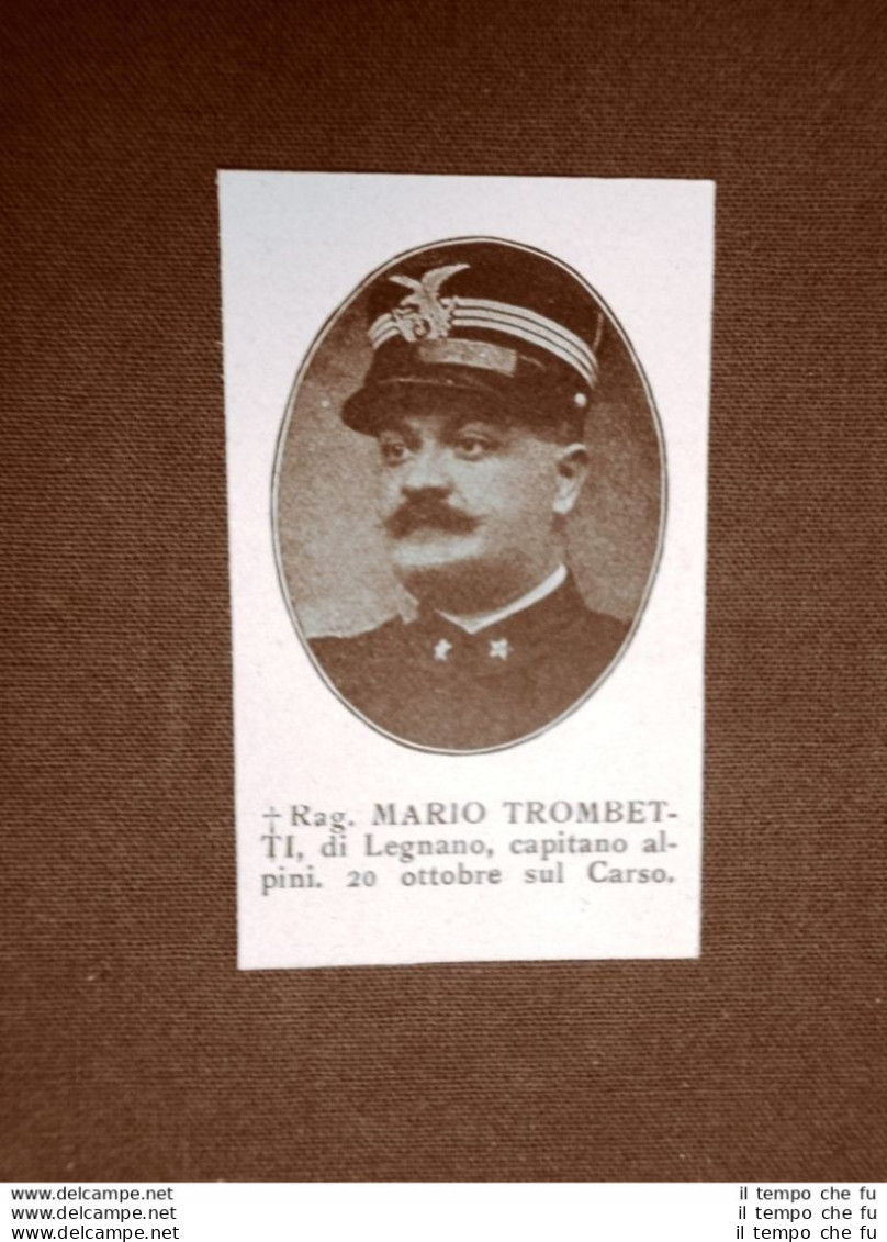 WW1 Prima Guerra Mondiale 1914-1918 Caduto Mario Trombetti Di Legnano Alpino - Autres & Non Classés