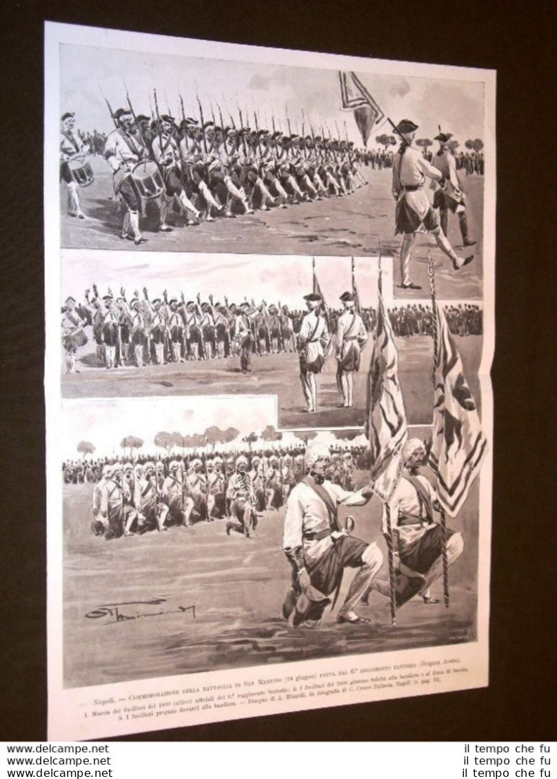 Napoli Nel 1903 Battaglia Di San Martino 6° Fanteria E Banchetto Dei Bersaglieri - Autres & Non Classés