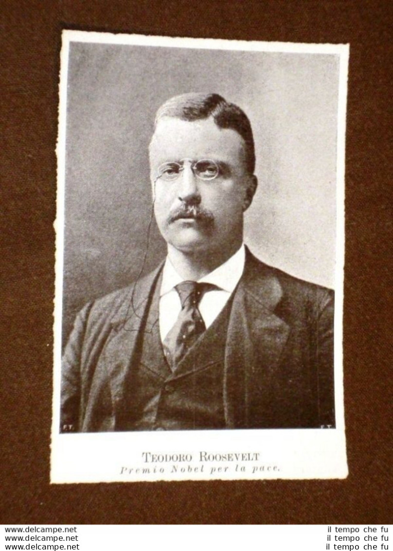 Theodore Roosevelt Di New York Premio Nobel Per La Pace Nel 1906 - Autres & Non Classés