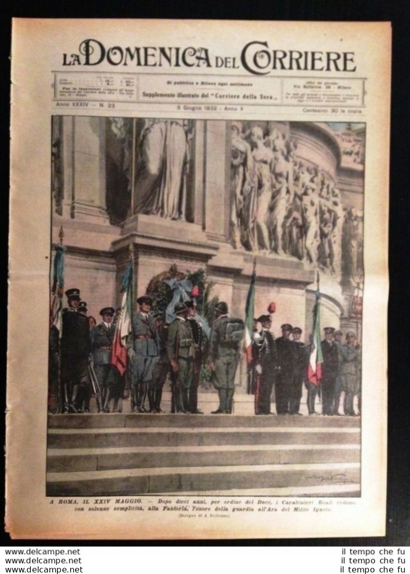 La Domenica Del Corriere 5 Giugno 1932 Milite Ignoto Giro Italia Giappone - Autres & Non Classés