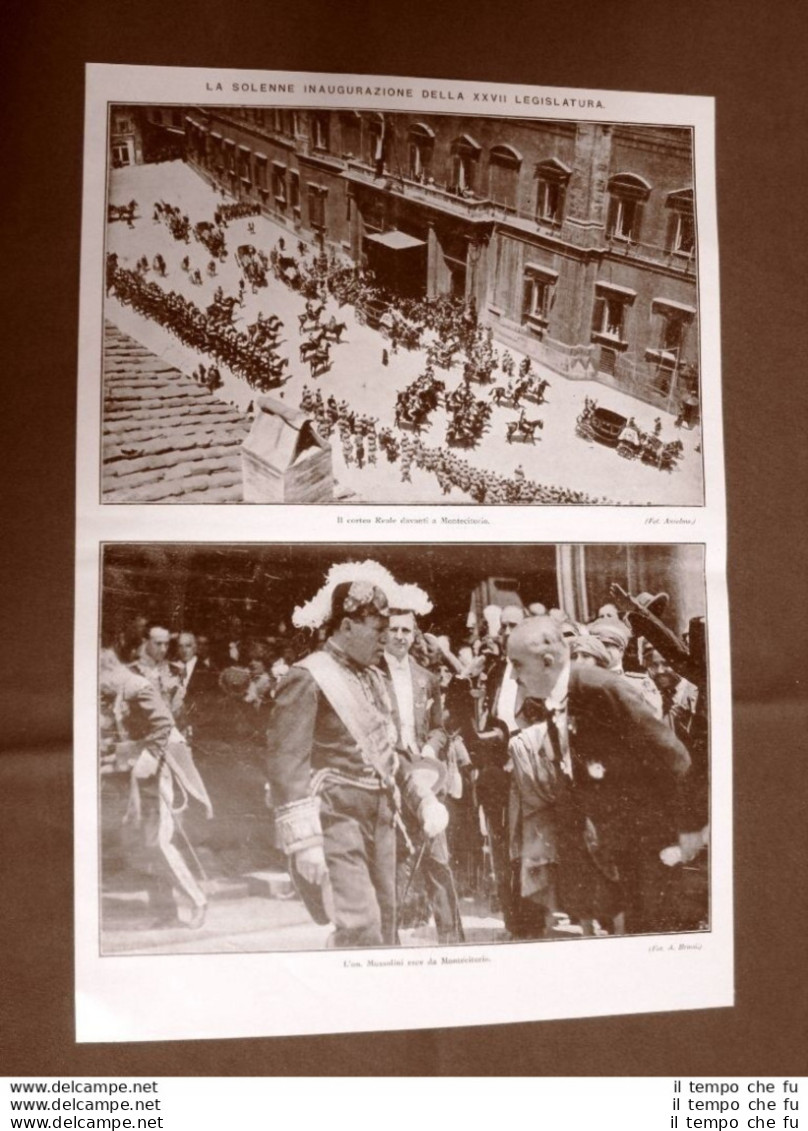 Roma Nel 1924 Inaugurazione Della XXVII Legislatura Montecitorio Duce Mussolini - Autres & Non Classés