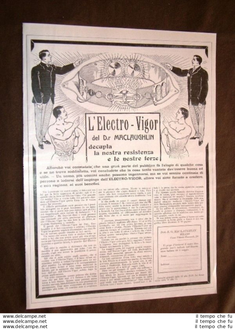 Pubblicità Epoca Collezionisti Del 1907 Cinto Elettrico Debolezza Maclaughlin - Andere & Zonder Classificatie