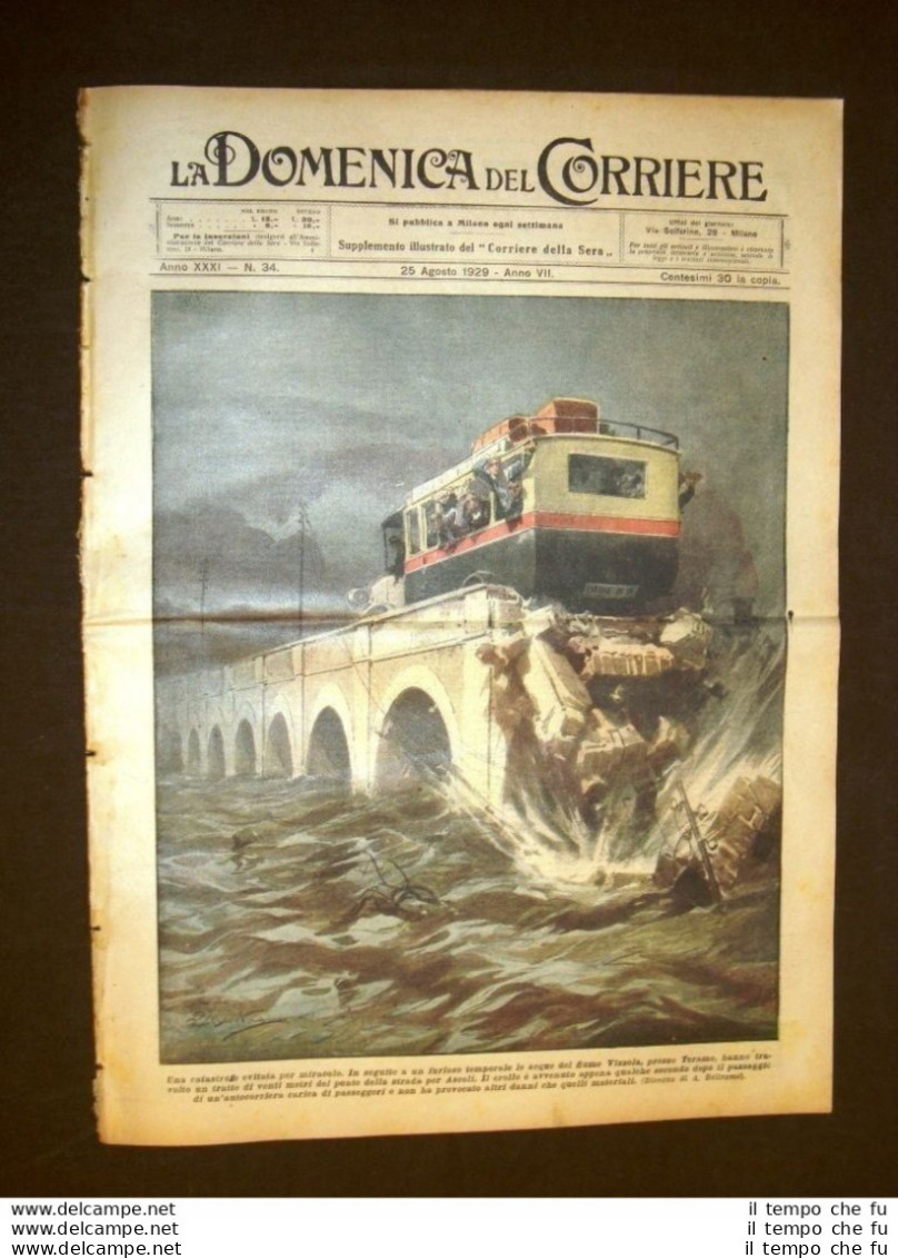 La Domenica Del Corriere 25 Agosto 1929 Vizzola Teramo Canada Costumi Dell'Annam - Autres & Non Classés