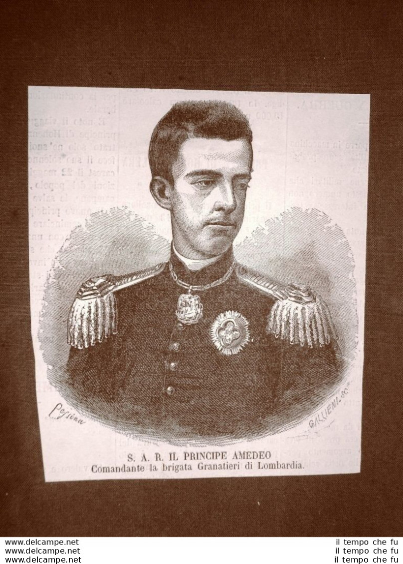 Il Principe Amedeo Di Savoia Nel 1866 Comandante I Granatieri Di Lombardia - Before 1900