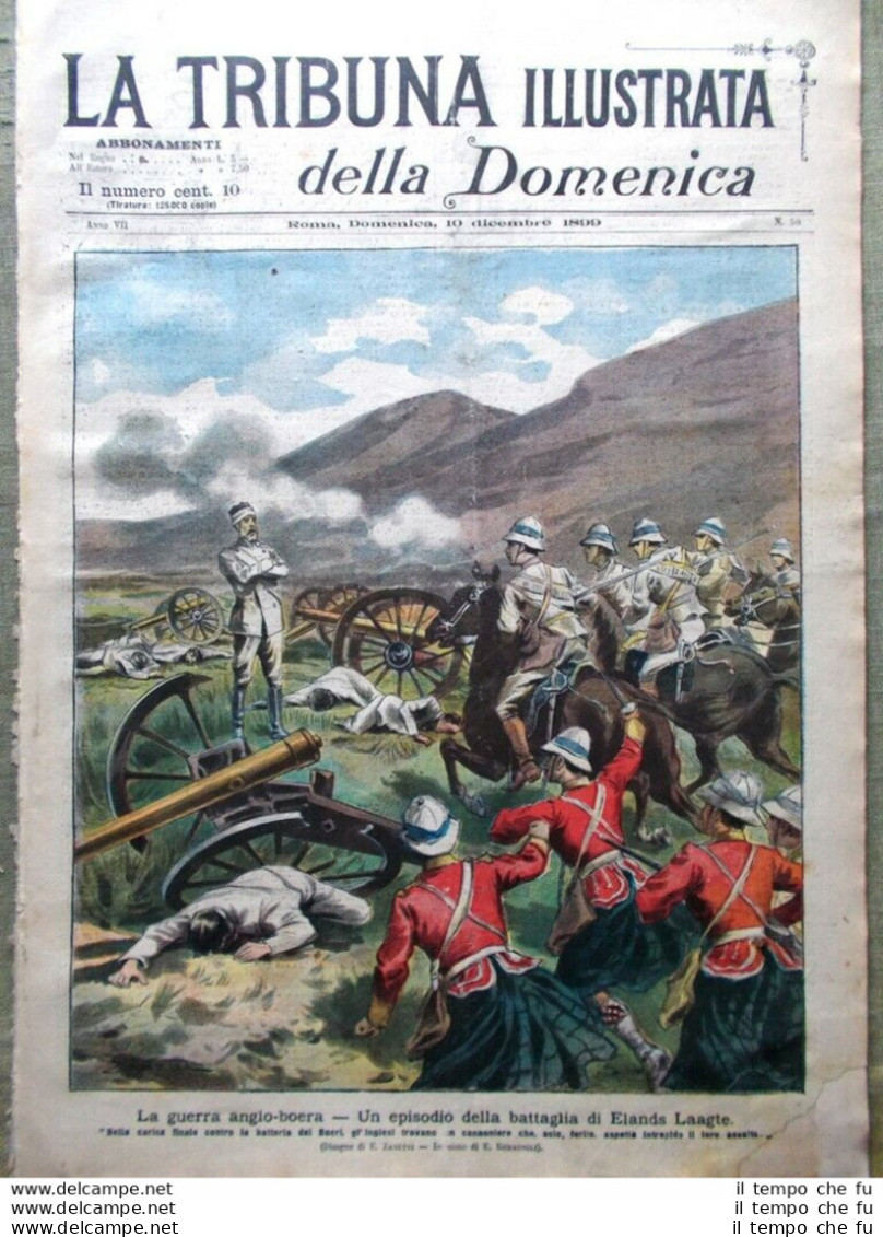La Tribuna Illustrata 10 Dicembre 1899 Guerra Anglo-Boera Incendio Nulmeg State - Voor 1900