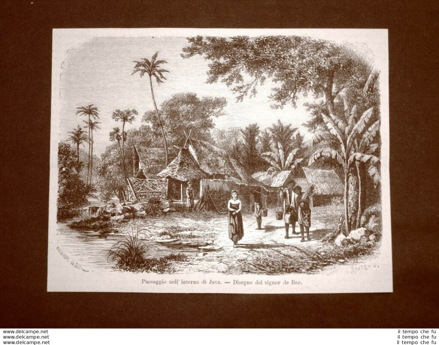 Nell'Isola Di Giava O Java Nel 1863 Un Paesaggio Dell'interno Indonesia - Avant 1900