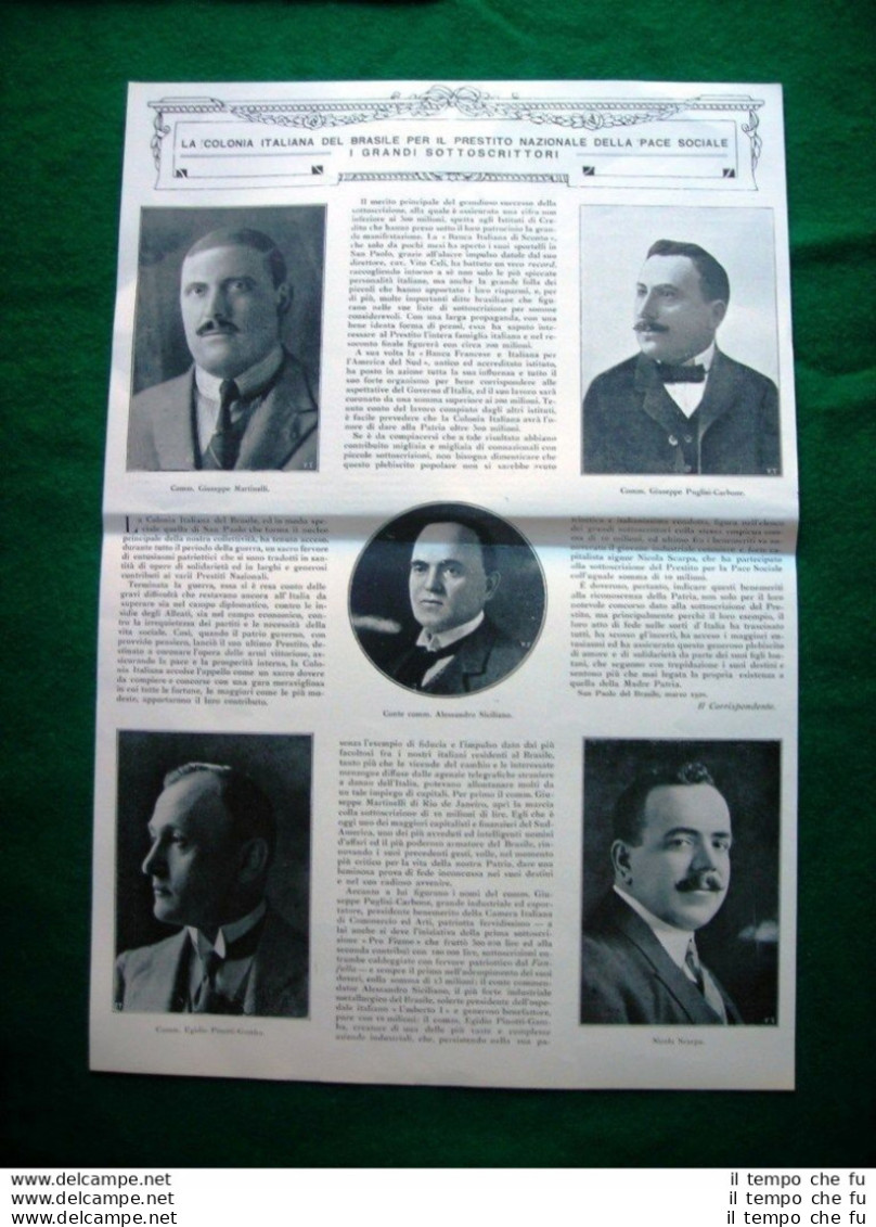 Nel 1920 Brasile Martinelli Puglisi-Carbone Siciliano Tommasi Spadini Oppo - Other & Unclassified