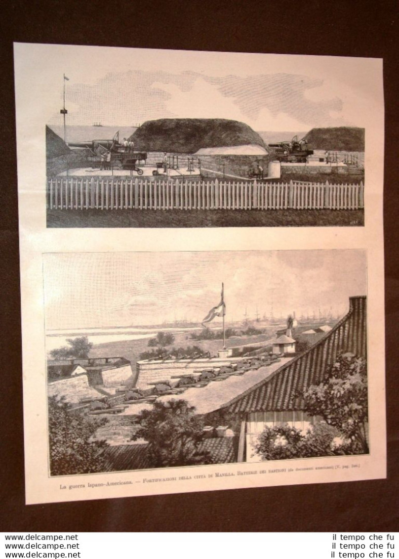 Guerra Ispanico - Americana Nel 1898 Fortificazioni Di Manila Bastioni - Voor 1900