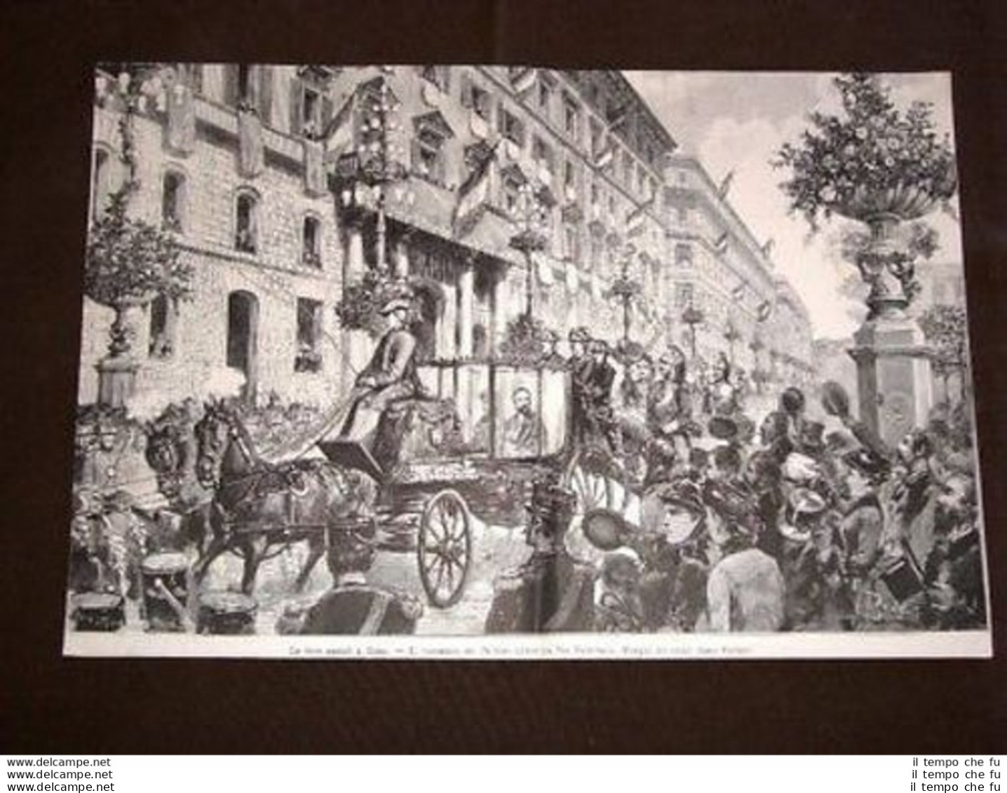 Roma Feste Nunziali Corteggio Reale In Via Nazionale - Before 1900