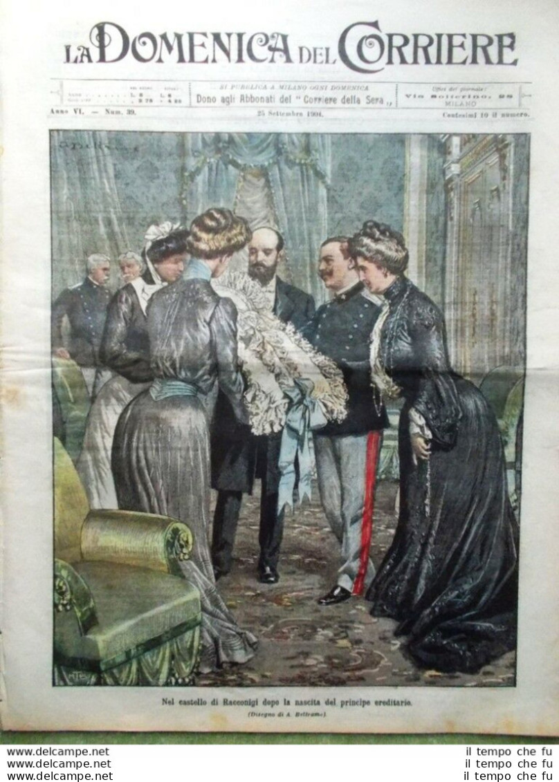 La Domenica Del Corriere 25 Settembre 1904 Principe Umberto Siberia Milano Asti - Altri & Non Classificati