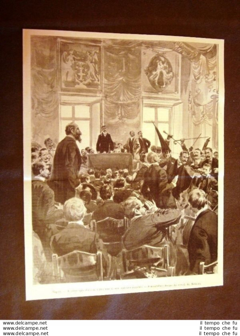 Napoli 9 Novembre 1902 L'Onorevole Sonnino Pronuncia Il Suo Discorso Politico - Autres & Non Classés