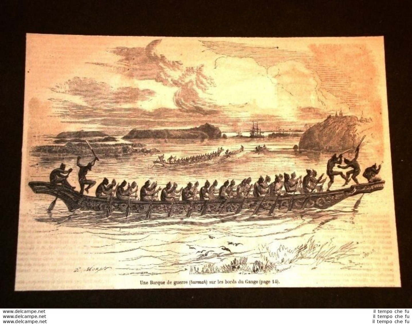 Burmah Barca Da Guerra Sui Bordi Del Fiume Gange Nel 1857 India - Antes 1900
