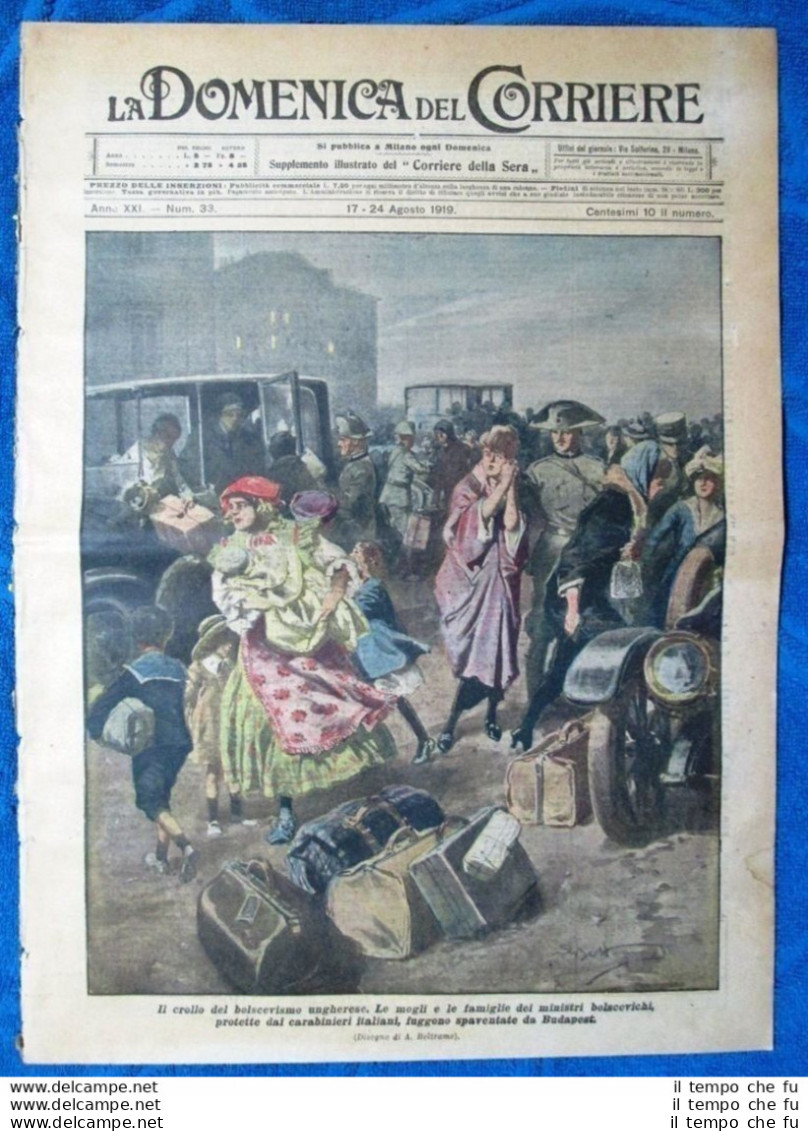 La Domenica Del Corriere 17 Agosto 1919 Budapest- Milano- Incidente Aereo Verona - Altri & Non Classificati