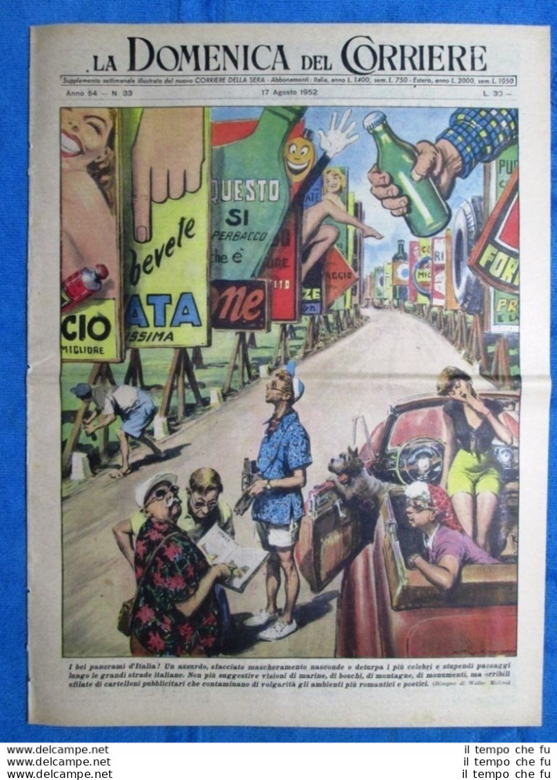 La Domenica Del Corriere 17 Agosto 1952 Pubblicità - Gara Di Birra - Attila - Andere & Zonder Classificatie