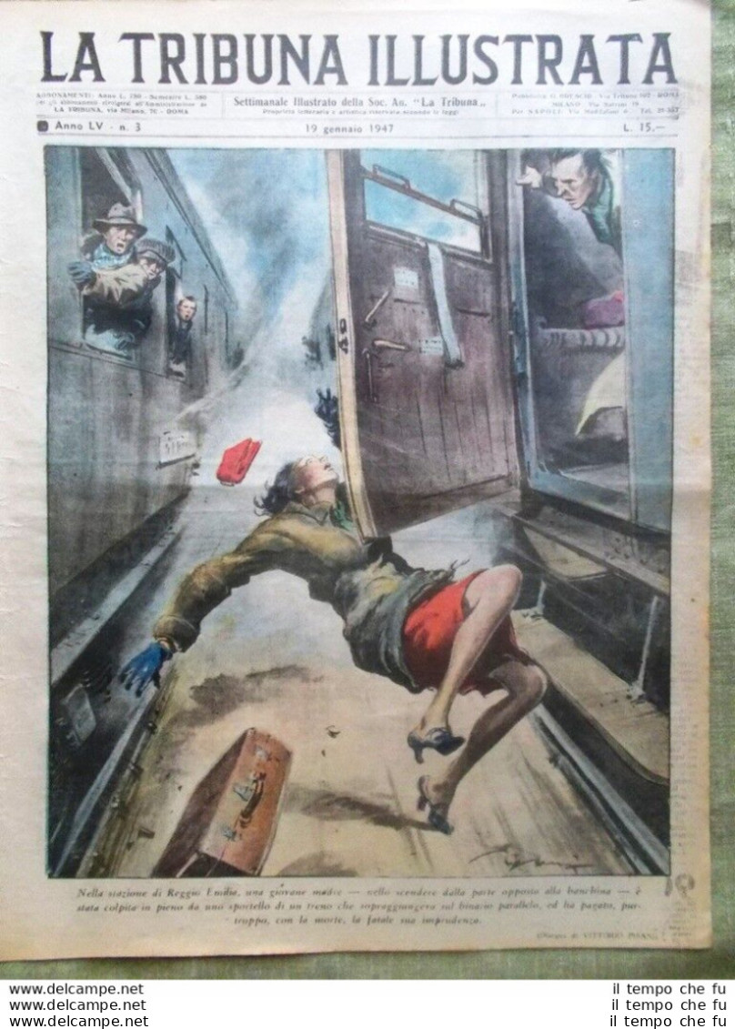 La Tribuna Illustrata 19 Gennaio 1947 George Thierry Nuoto Specchio Lacrimogeni - Sonstige & Ohne Zuordnung