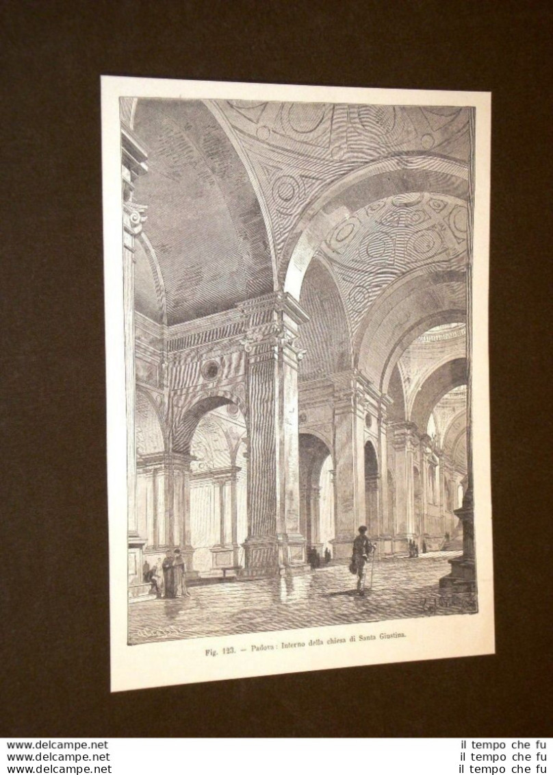 Rara Veduta Di Fine '800 Padova - Interno Della Chiesa Di Santa Giustina - Vor 1900