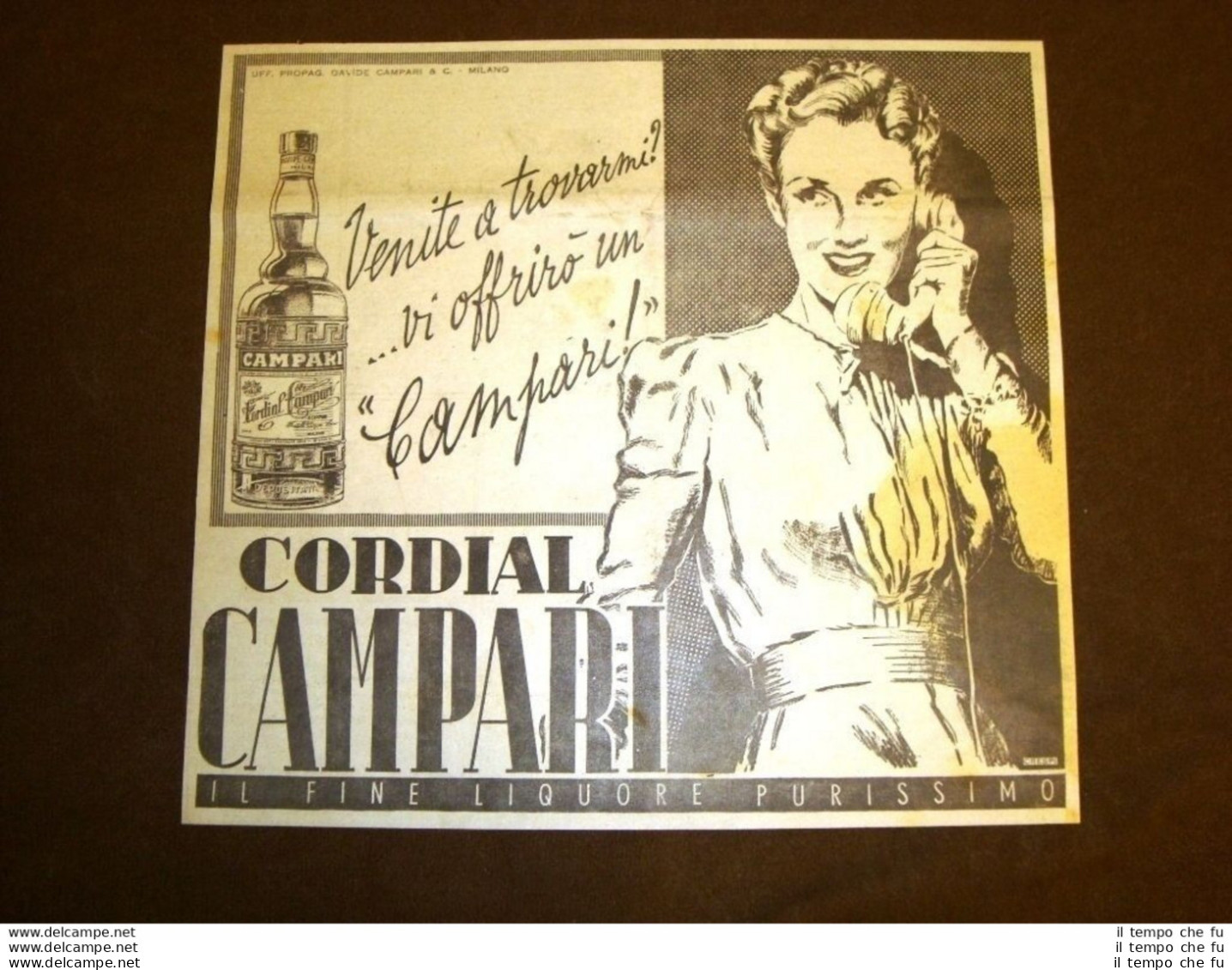 Pubblicità Del 1942 Liquore Cordial Campari Davide Campari & C Milano Tema # 006 - Other & Unclassified