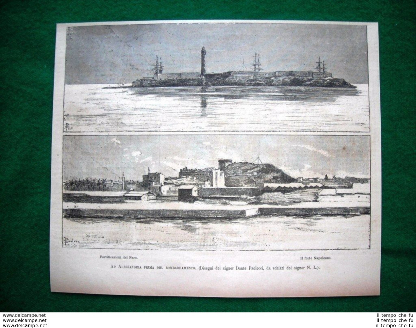 Ad Alessandria, Egitto, Nel 1882 Prima Del Bombardamento-Fortificazioni Del Faro - Voor 1900