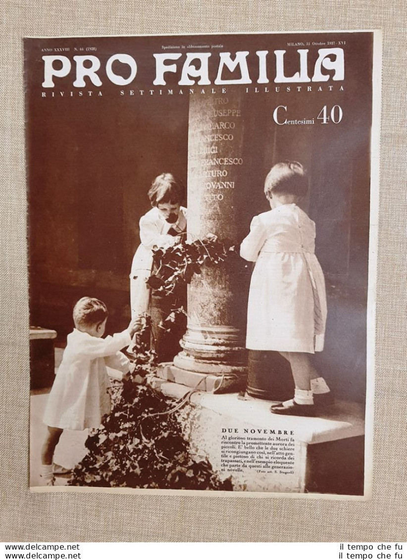 Copertina Pro Familia Del 1937 Il Giorno Dei Morti Moda E Costume - Andere & Zonder Classificatie