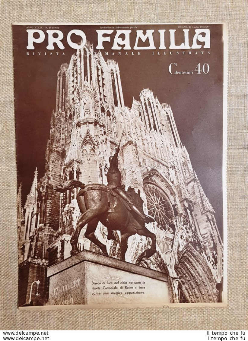 Copertina Pro Familia Del 1938 La Cattedrale O Notre-Dame Di Reims Francia - Other & Unclassified