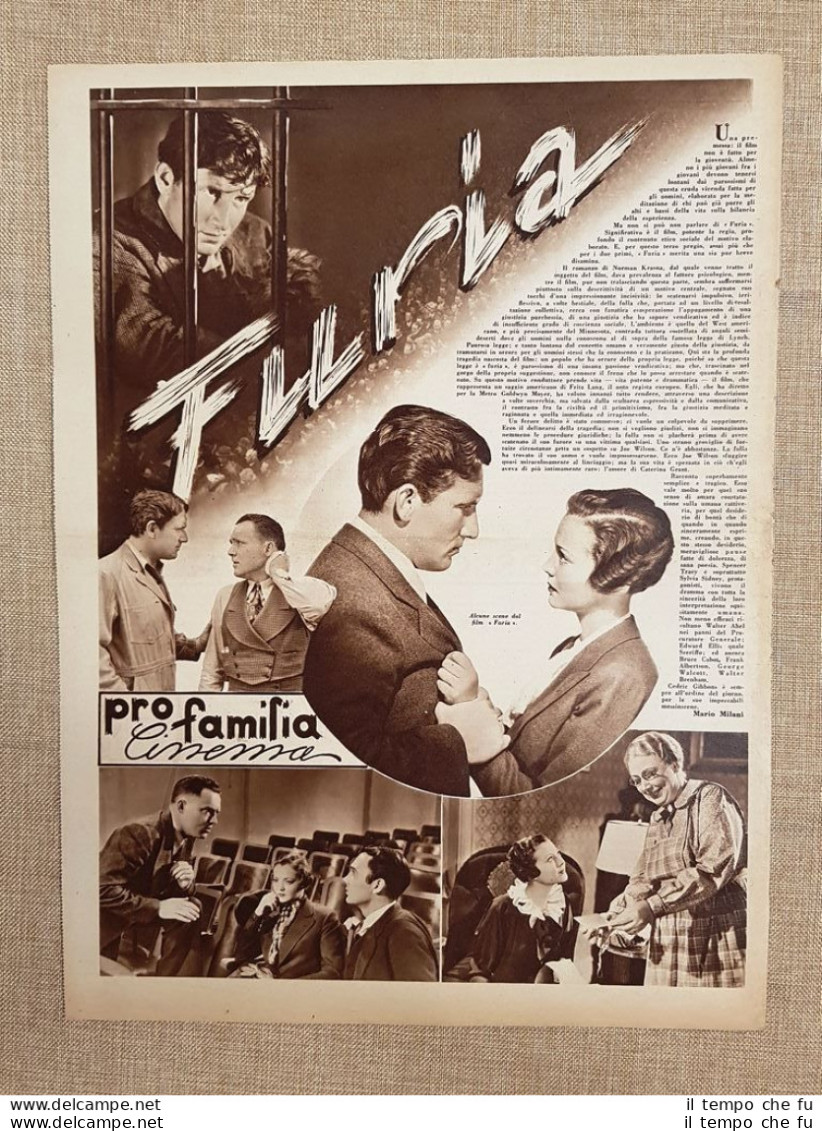 Film Furia Illustrazione Di Cinema Anno 1937 - Otros & Sin Clasificación