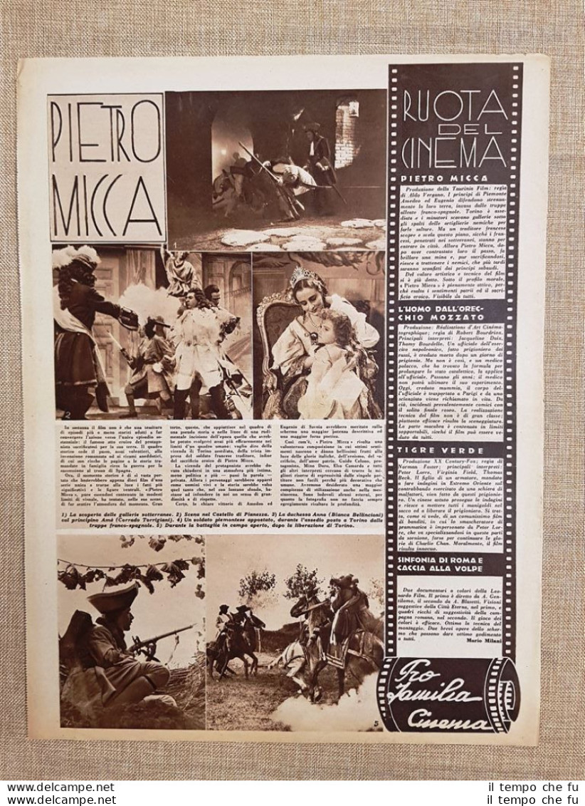 Film Pietro Micca Uomo Orecchio Mozzato Tigre Verde Illustrazione Cinema 1937 - Sonstige & Ohne Zuordnung