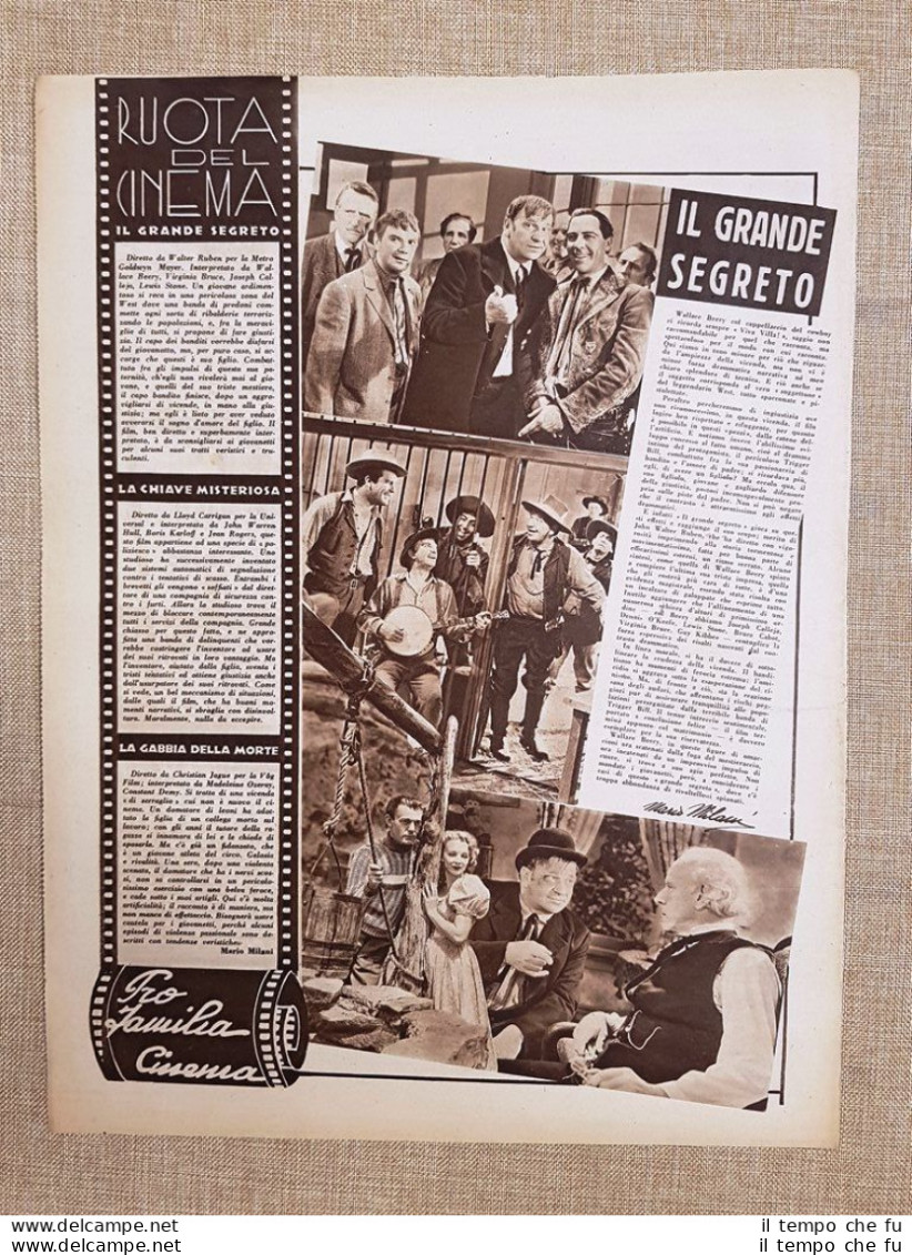 Film Grande Segreto Chiave Misteriosa Gabbia Morte Illustrazione Cinema 1937 - Autres & Non Classés