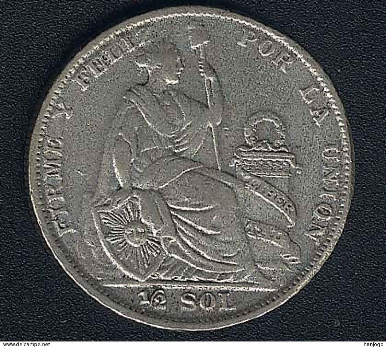 Peru, 1/2 Sol 1928, Silber, KM 216 - Pérou