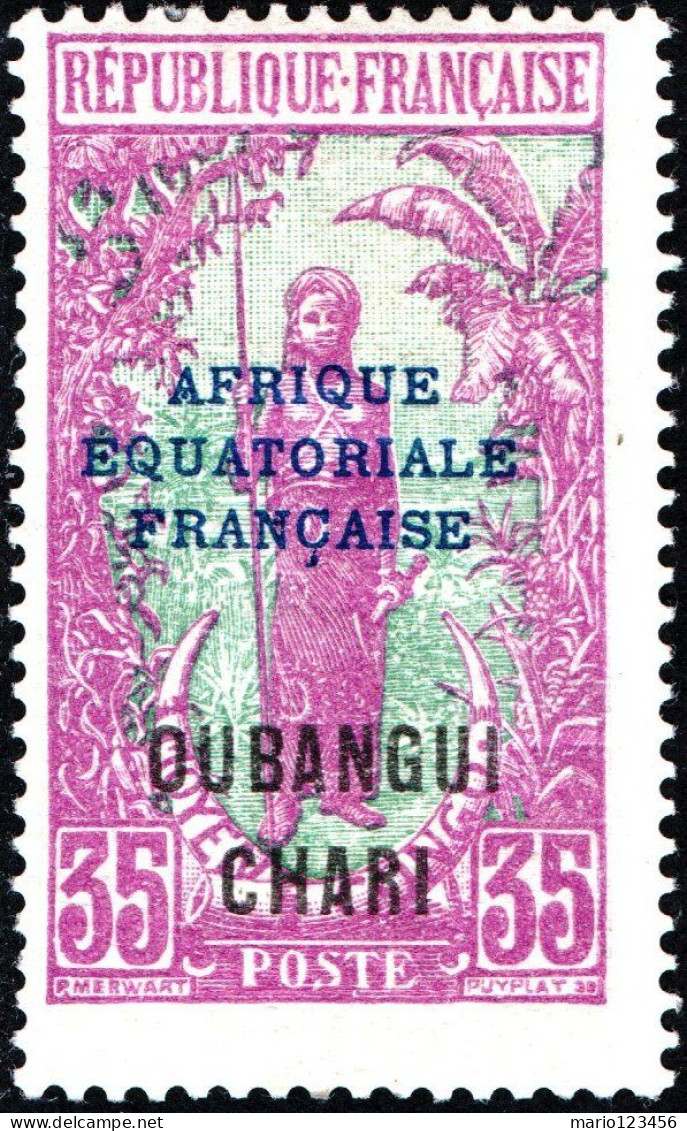 UBANGI-SHARI, COSTUMI LOCALI, 1924, NUOVI (MLH*) Mi:FR-OU 52, Scott:FR-OU 54, Yt:FR-OU 53 - Neufs