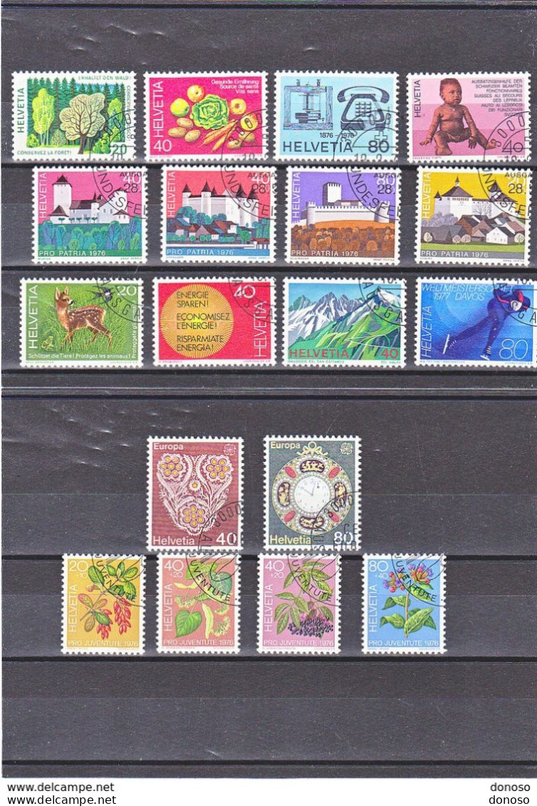 SUISSE 1976 Année Complète Yvert 999-1016 Oblitérés, Cote : 11,70 Euros - Oblitérés