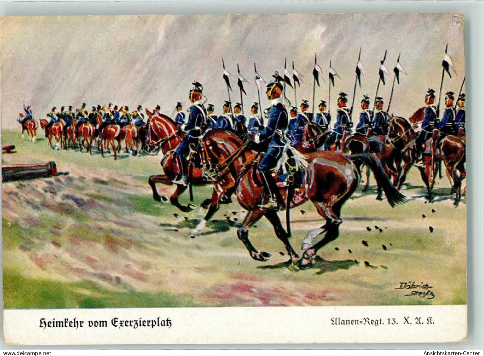 13927001 - Heimkehr Vom Exerzierplatz Ulanen Regiment 13 X AK - Döbrich-Steglitz