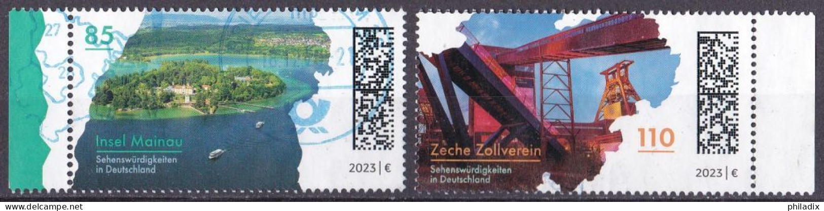 BRD 2023 Mi. Nr. 3738-3739 Markenrand Rechts + Links O/used (BRD1-2) - Used Stamps