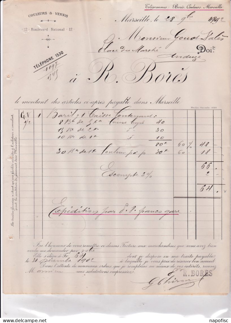 13-R.Borès....Couleurs & Vernis....Marseille...(Bouches-du-Rhône)...1902 - Chemist's (drugstore) & Perfumery