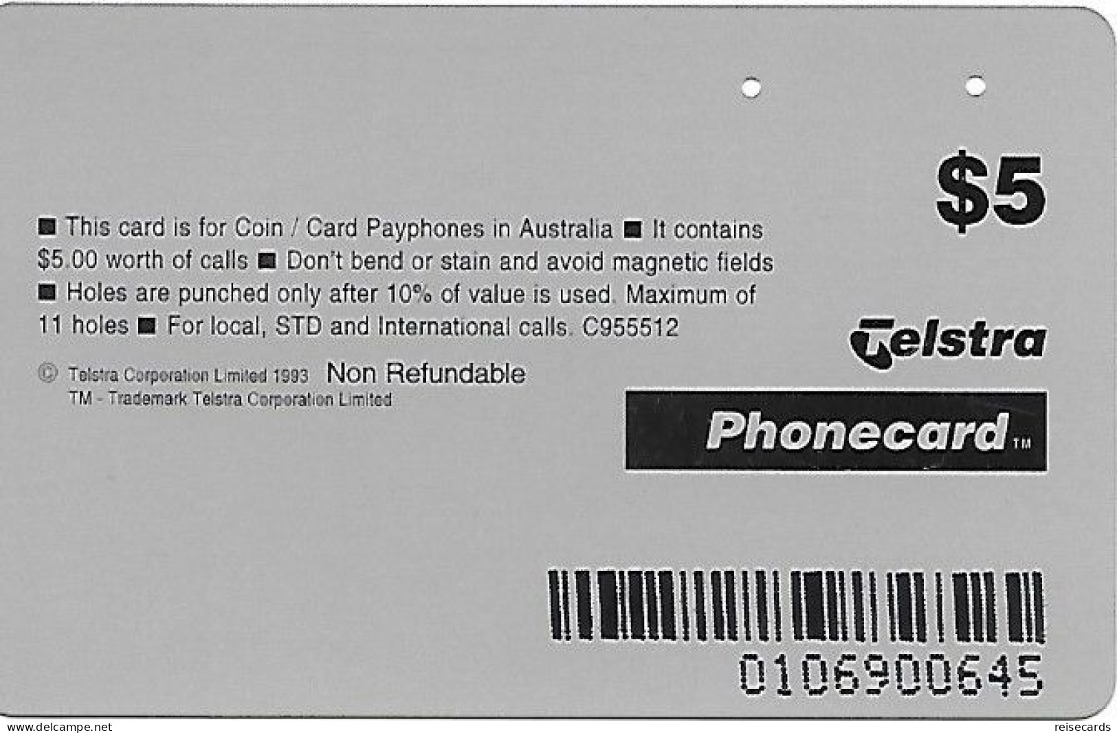 Australia: Telstra - International Phonecards World Exhibition Hongkong 1995 - Australië