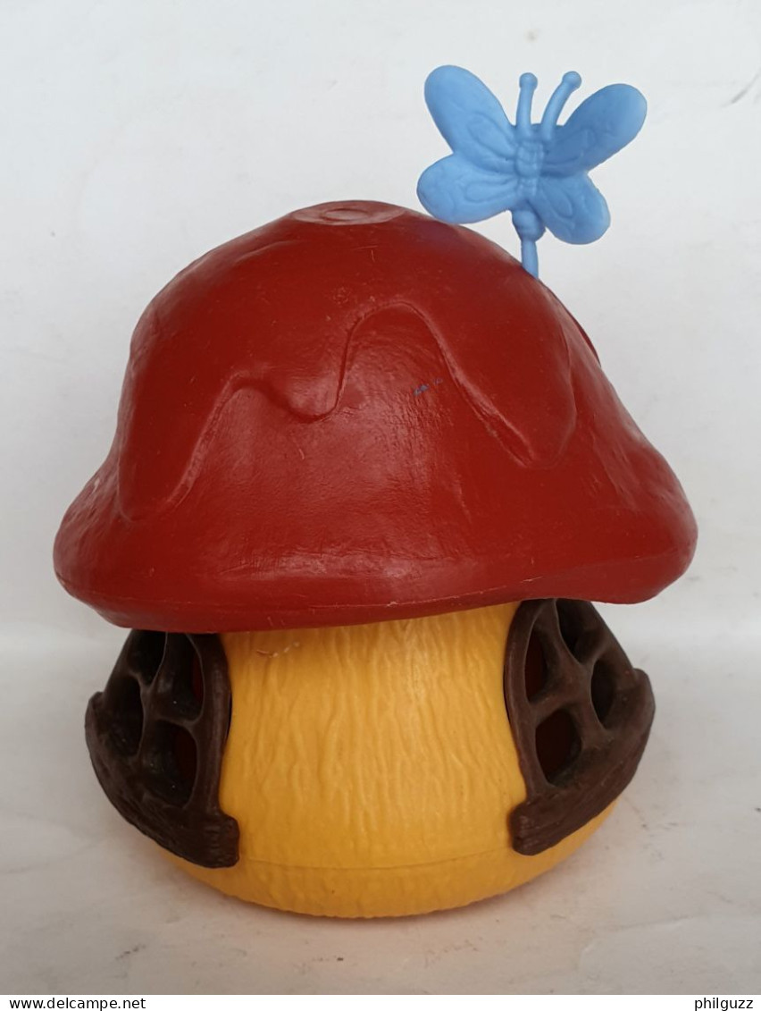 PETITE MAISON SCHTROUMPFS ORANGE ET ROUGE (2) Avec Papillon SCHTROUMPF - Smurfs